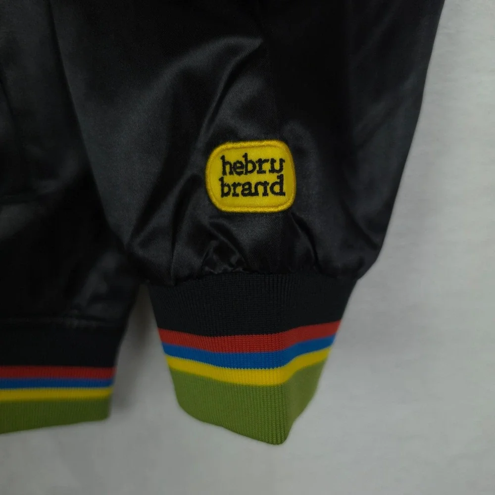 Hebru Brantley Mitchell & Ness Medium Varsity Jacket Cut‎ & Sew Art Black NWT